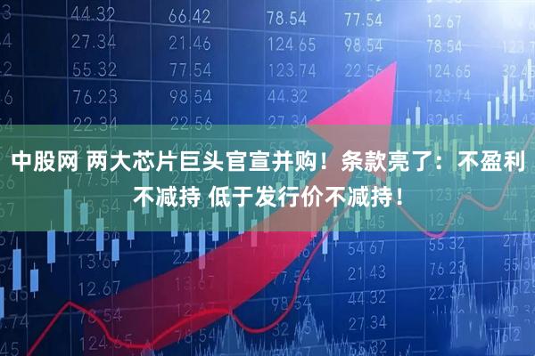 中股网 两大芯片巨头官宣并购！条款亮了：不盈利不减持 低于发行价不减持！