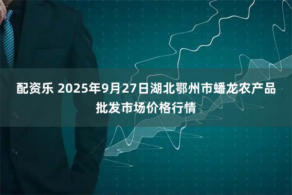 配资乐 2025年9月27日湖北鄂州市蟠龙农产品批发市场价格行情