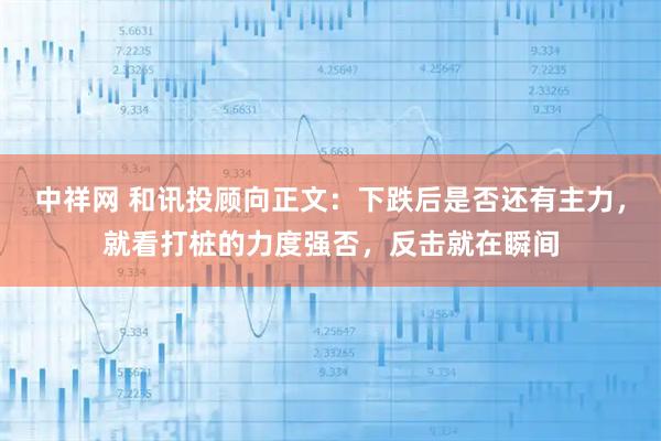 中祥网 和讯投顾向正文：下跌后是否还有主力，就看打桩的力度强否，反击就在瞬间